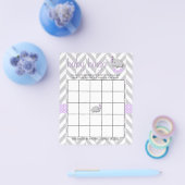 Paars en grijs olifant Baby shower - Bingo Flyer (Enkel)