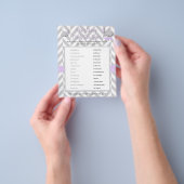 Paars en grijs olifant Baby shower Flyer (Hand)