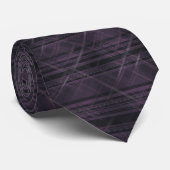 Paars en grijs tartan  stropdas (Opgerold)
