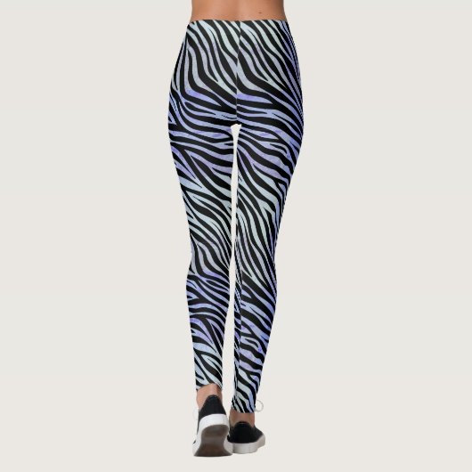 Paars en grijs Tone Zebra Print Leggings (Achterkant)