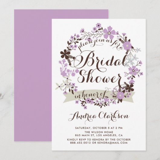 Paars en grijs Vrijgezellenfeest met schoorsteen Kaart (Voorkant / Achterkant)