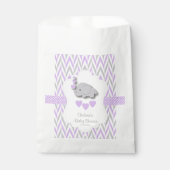 Paars en grijze olifant Baby shower 2 Bedankzakje (Voorkant)