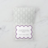 Paars en grijze schade Elegant bedankt kaarten (Binnen)