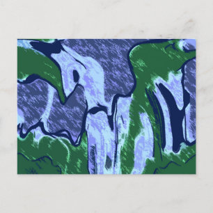 Paars en groen Abstract Briefkaart