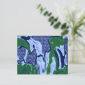 Paars en groen Abstract Briefkaart (Staand voorkant)