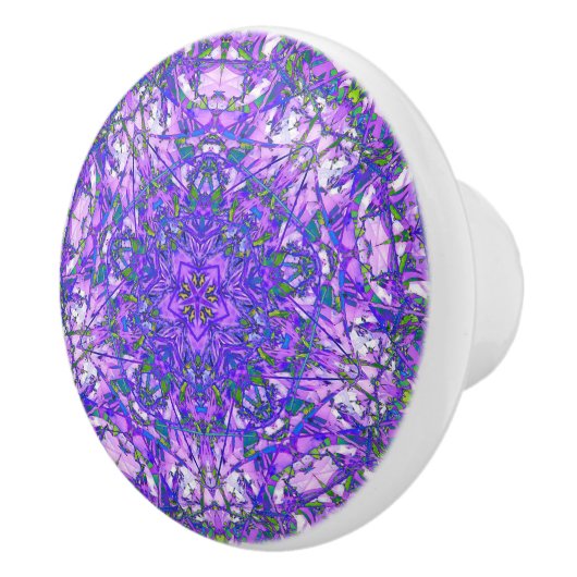 Paars en groen Abstract Keramische Knop (Rechts)