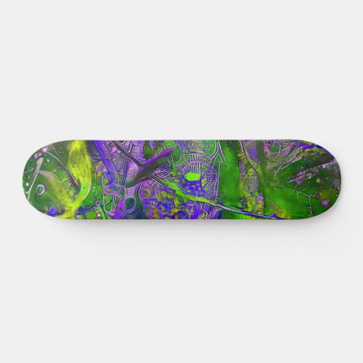 Paars en groen Abstract Persoonlijk Skateboard (Horizontaal)