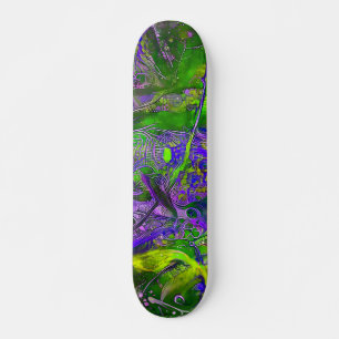 Paars en groen Abstract Persoonlijk Skateboard