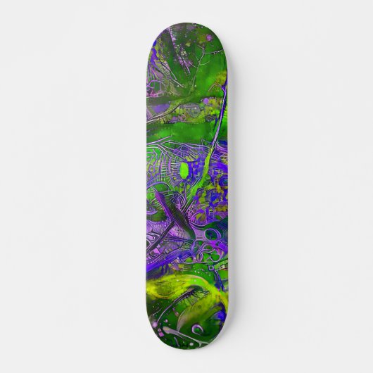 Paars en groen Abstract Persoonlijk Skateboard (Voorkant)