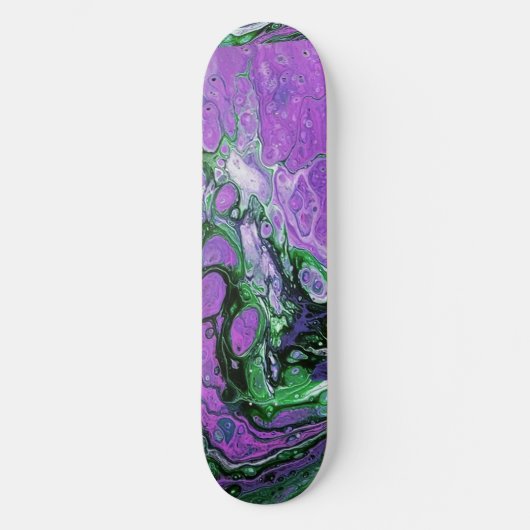 Paars en groen abstract persoonlijk skateboard (Voorkant)