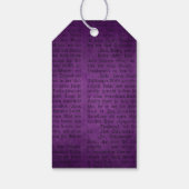 Paars en groen bloemmotief cadeaulabel (Achterkant)
