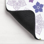 Paars en groen bloempatroon muismat (Hoek)