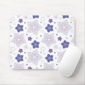 Paars en groen bloempatroon muismat (Met muis)