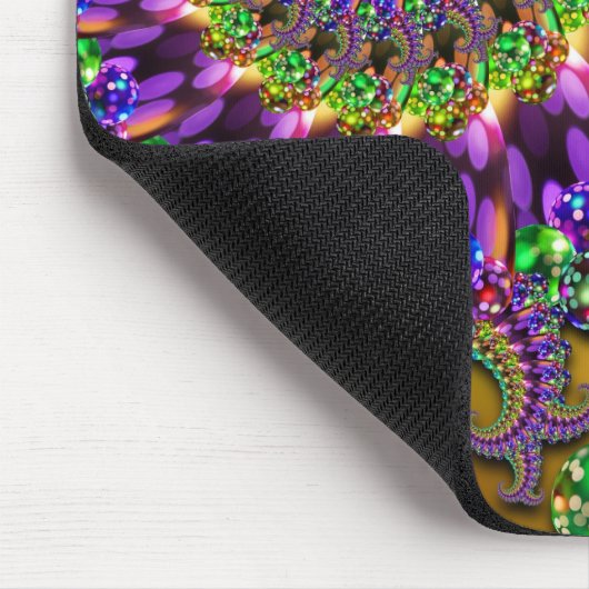 Paars en groen Bokeh Fractal Patroon Muismat (Hoek)