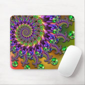 Paars en groen Bokeh Fractal Patroon Muismat (Met muis)