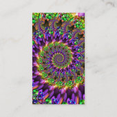 Paars en groen Bokeh Fractal Patroon Visitekaartje (Achterkant)