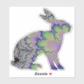 Paars en groen Bunny Rabbit Sticker (Vel)
