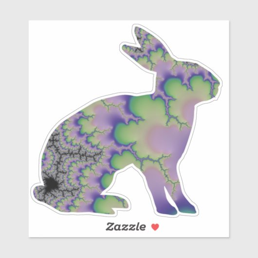 Paars en groen Bunny Rabbit Sticker (Vel)