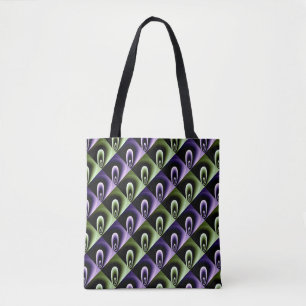 Paars en groen COOL modern patroon Tote Bag