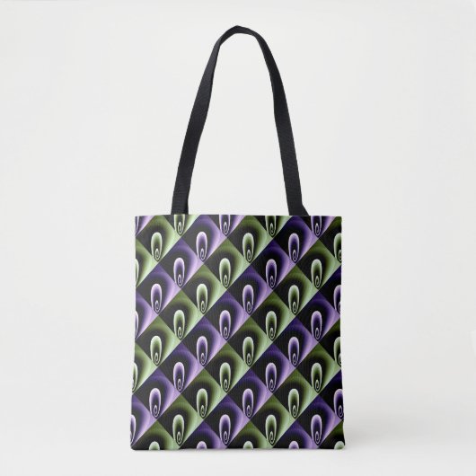 Paars en groen COOL modern patroon Tote Bag (Voorkant)