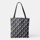 Paars en groen COOL modern patroon Tote Bag (Achterkant)