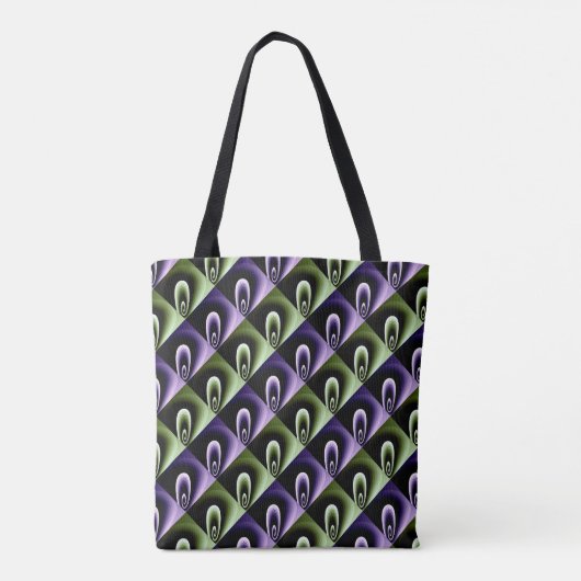 Paars en groen COOL modern patroon Tote Bag (Achterkant)