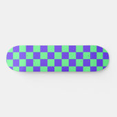 Paars en groen dambordpatroon persoonlijk skateboard (Horizontaal)