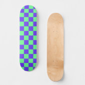Paars en groen dambordpatroon persoonlijk skateboard (Voorkant)