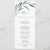 Paars en groen Eucalyptus Weddenschap-menu Menu (Voorkant)
