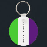 [Paars en groen] gestreept kleurenblok Sleutelhanger<br><div class="desc">Een veilige manier om je sleutels te organiseren is om de ketting te labelen waarop je ze aanbrengt. En hang ze dan op de bijbehorende muursleutel die beschikbaar is in mijn "Paarse en groene" Collectie.</div>
