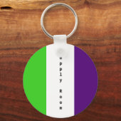 [Paars en groen] gestreept kleurenblok Sleutelhanger (Voorkant)