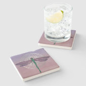 Paars en groen limestone-Onderzetter Stenen Onderzetter (Zijkant)