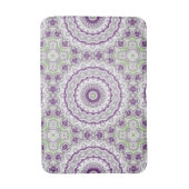 Paars en groen mandala patroonontwerp badmat (Voorkant Verticaal)