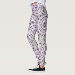 Paars en Groen Mandala Patroonontwerp Leggings