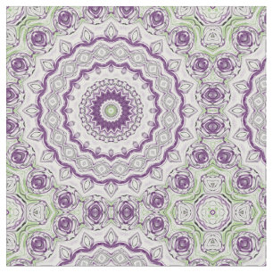 Paars en groen mandala patroonontwerp stof