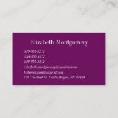 Paars en groen professioneel Visitekaartje (Achterkant)