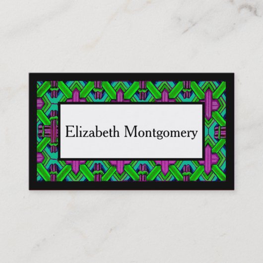 Paars en groen professioneel Visitekaartje (Voorkant)