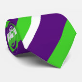 [Paars en groen] Vette strepen Stropdas (Opgerold)