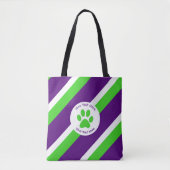 [Paars en groen] Vette strepen Tote Bag (Voorkant)