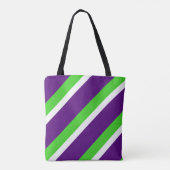 [Paars en groen] Vette strepen Tote Bag (Achterkant)