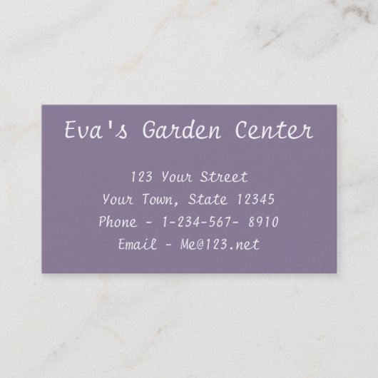 Paars en groen Visitekaartje (Voorkant)