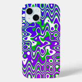 [Paars en groen] zwemt op-Art iPhone 15 Case