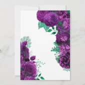 Paars en groene Waterverf - Floral repetitief dine Kaart (Achterkant)