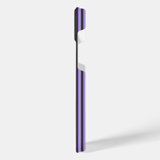 Paars en houtskool met vijf strippen iPhone hoesje (Linkerkant)