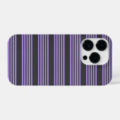 Paars en houtskool met vijf strippen iPhone hoesje (Achterkant horizontaal)