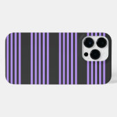Paars en houtskool met vijf strippen iPhone hoesje (Achterkant horizontaal)
