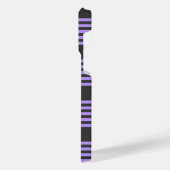 Paars en houtskool met vijf strippen iPhone hoesje (Linkerkant)