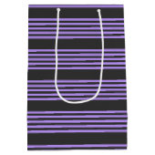 Paars en houtskool met vijf strippen medium cadeauzakje (Achterkant)