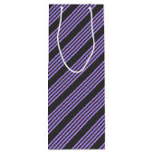 Paars en houtskool met vijf strippen wijn cadeautas (Achterkant)