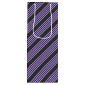 Paars en houtskool met vijf strippen wijn cadeautas (Voorkant)